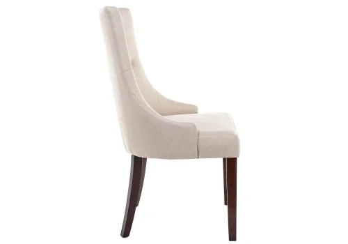 Деревянный стул Elegance dark walnut / fabric cream 11027 Woodville, бежевый/ткань, ножки/дерево/коричневый, размеры - ****520*580 фото 2