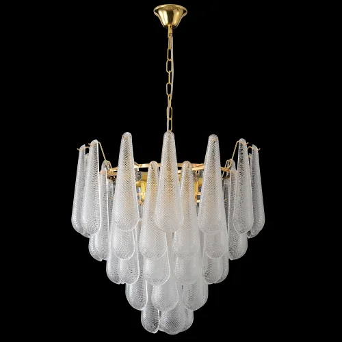 Люстра подвесная FONTAIN SP10 GOLD Crystal Lux прозрачная на 10 ламп, основание золотое в стиле современный фото 2
