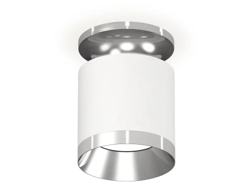 Светильник накладной XS7401101 Ambrella light белый 1 лампа, основание серебряное в стиле хай-тек современный круглый