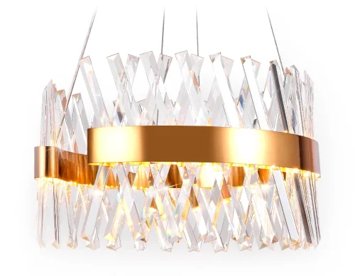 Светильник подвесной LED Traditional TR5309 Ambrella light прозрачный 1 лампа, основание золотое в стиле классический кольца