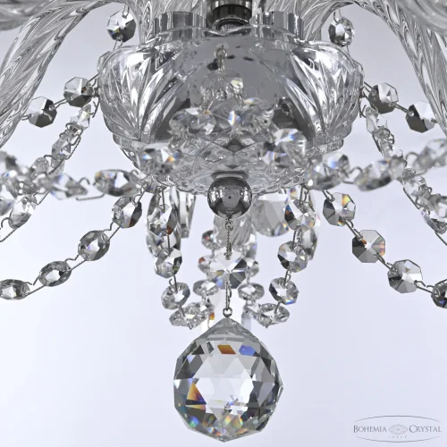 Люстра подвесная 101/5/141 Ni Bohemia Ivele Crystal без плафона на 5 ламп, основание никель прозрачное в стиле классический sp фото 5