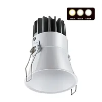 Светильник точечный LED с переключателем цветовой температуры Lang 358908 Novotech белый 1 лампа, основание белое в стиле современный хай-тек 