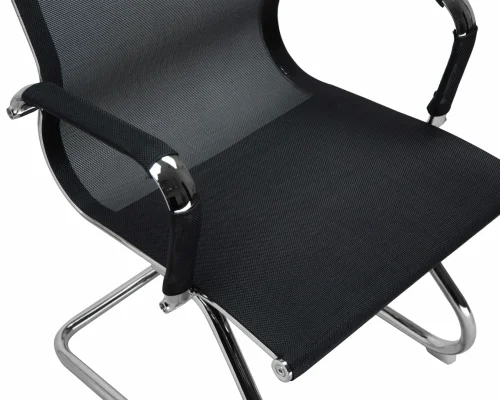 Офисное кресло для посетителей 102N_Mesh-LMR CODY MESH, цвет сиденья черный, цвет основания хромированная сталь Dobrin, чёрный/сетка, ножки/металл/хром, размеры - ****535*600 фото 8