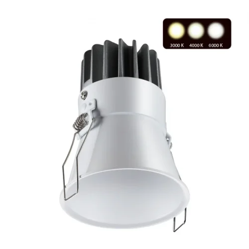 Светильник точечный LED с переключателем цветовой температуры Lang 358908 Novotech белый 1 лампа, основание белое в стиле современный хай-тек 