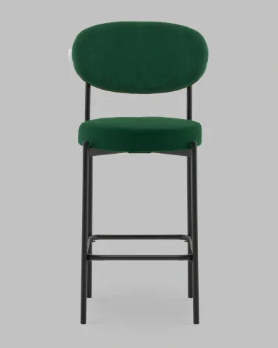 Стул Полубарный Бриф DD велюр зелёный УТ000041513 Stool Group, зелёный/велюр, ножки/сталь/чёрный, размеры - ***** фото 2