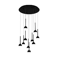 Светильник подвесной LED Nucetto 39714 Eglo чёрный на 10 ламп, основание чёрное в стиле современный каскад