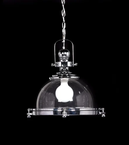 Светильник подвесной Falco LDP 119-300 CHR Lumina Deco хром прозрачный 1 лампа, основание хром в стиле лофт  фото 3