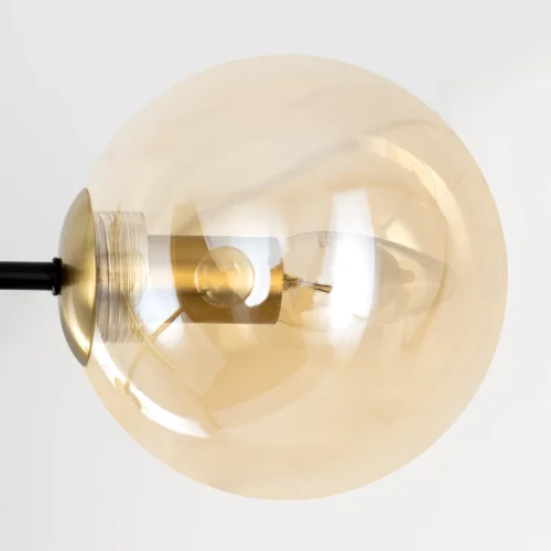 Люстра на штанге Лорен CL146263 Citilux янтарная на 6 ламп, основание бронзовое в стиле современный молекула шар фото 6