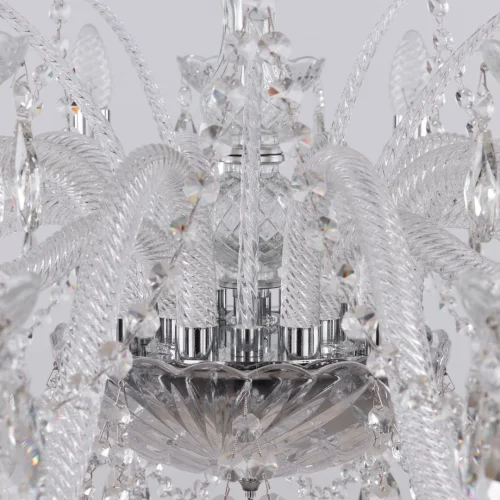 Люстра подвесная 105/10+5/300 Ni Bohemia Ivele Crystal без плафона на 15 ламп, основание прозрачное никель в стиле классический sp фото 3