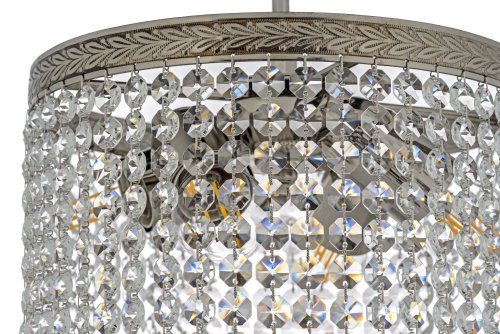 Люстра хрустальная потолочная Cremono E 1.2.25.100 N Dio D'Arte прозрачная без плафона на 4 лампы, основание серое никель в стиле классический фото 5