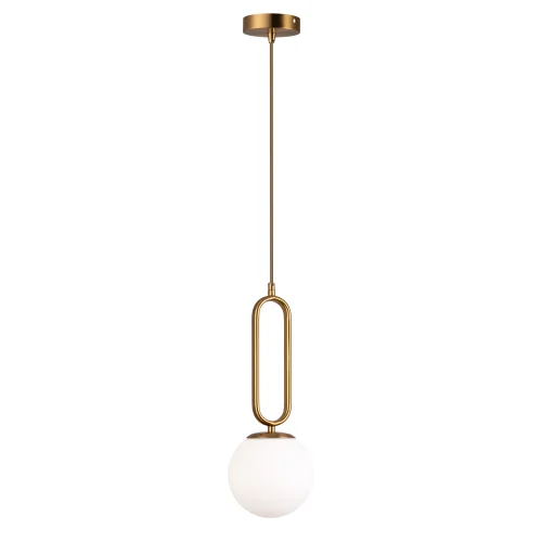 Светильник подвесной Pierre MR1160-1P MyFar белый 1 лампа, основание золотое в стиле современный лофт шар фото 3