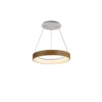Люстра подвесная LED с пультом Niseko 8628 Mantra коричневая бежевая на 1 лампа, основание бежевое коричневое в стиле современный хай-тек кольца с пультом
