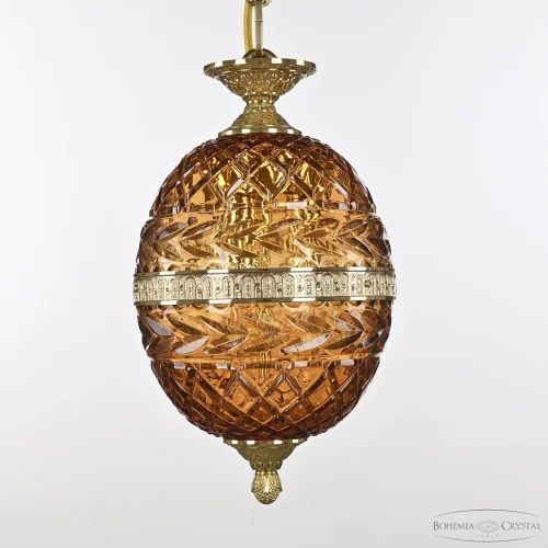 Светильник подвесной 5680/18 G Amber/M-1F Bohemia Ivele Crystal янтарный 3 лампы, основание золотое в стиле классический  фото 6