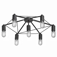 Люстра потолочная V4448-1/7PL Vitaluce без плафона на 7 ламп, основание чёрное в стиле лофт 