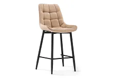 Полубарный стул Алст К бежевый / черный 502117 Woodville, бежевый/велюр, ножки/металл/чёрный, размеры - ****500*560