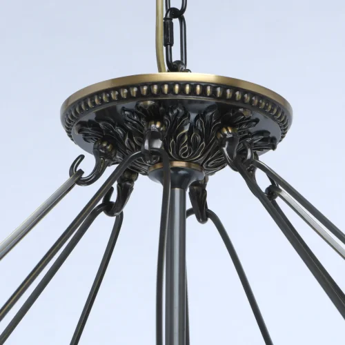 Люстра подвесная Франческа 109010208 Chiaro чёрная латунь на 8 ламп, основание чёрное в стиле ковка кантри  фото 4
