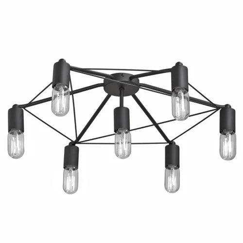 Люстра потолочная V4448-1/7PL Vitaluce без плафона на 7 ламп, основание чёрное в стиле лофт 