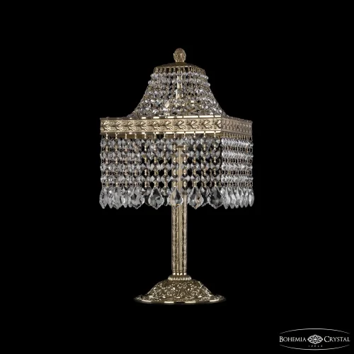 Настольная лампа 19202L6/H/20IV G Leafs Bohemia Ivele Crystal прозрачная 2 лампы, основание золотое металл в стиле классика leafs