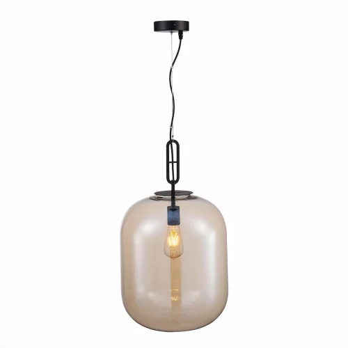 Светильник подвесной Burasca SL1050.413.01 ST-Luce янтарный 1 лампа, основание чёрное в стиле лофт выдувное