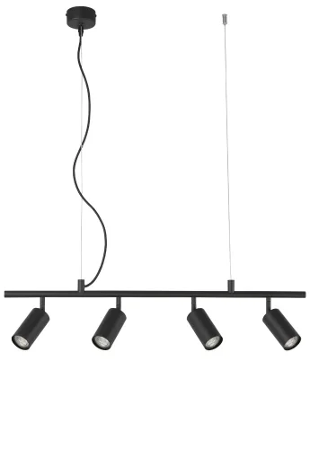 Светильник подвесной RIVO SP4 L800 BL Crystal Lux чёрный на 4 лампы, основание чёрное в стиле минимализм линейный Светильник подвесной RIVO SP4 L800 BL Crystal Lux чёрный на 4 лампы, основание чёрное в стиле минимализм линейный