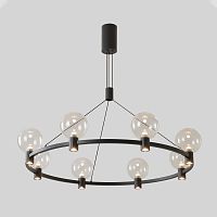 Люстра подвесная ЛЕД DUET SP56W LED BLACK Crystal Lux прозрачная на 1 лампу, основание чёрное в стиле минимализм 