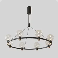 Люстра подвесная ЛЕД DUET SP56W LED BLACK Crystal Lux прозрачная на 1 лампу, основание чёрное в стиле минимализм 