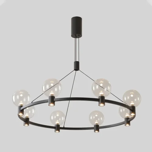 Люстра подвесная ЛЕД DUET SP56W LED BLACK Crystal Lux прозрачная на 1 лампу, основание чёрное в стиле минимализм Люстра подвесная ЛЕД DUET SP56W LED BLACK Crystal Lux прозрачная на 1 лампу, основание чёрное в стиле минимализм
