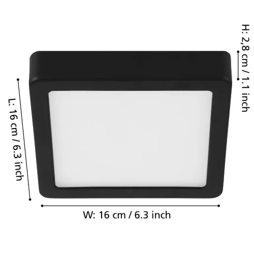 Светильник накладной LED Fueva 5 900586 Eglo белый 1 лампа, основание чёрное в стиле современный квадратный фото 4