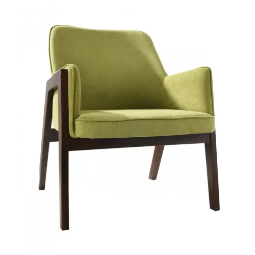 Кресло Arthur 701066 Milosh Tendence, оливковый/текстиль, ножки/дерево/коричневый, размеры - ***550*735*мм