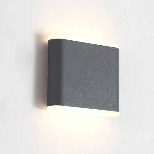 Настенный светильник уличный LED CLT 024W113 DG Crystal Lux уличный IP54 серый чёрный на 2 лампы, плафон серый в стиле современный LED