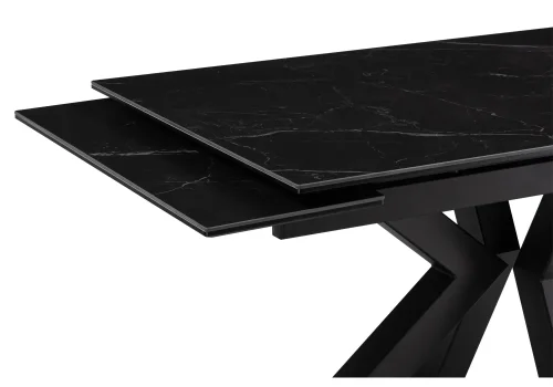 Керамический стол Бронхольм 140(200)х80х77 черный мрамор / черный 532397 Woodville столешница мрамор черный из керамика фото 3