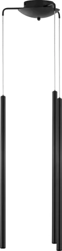 Светильник подвесной LED Tubo L3T747347 Lightstar чёрный на 3 лампы, основание чёрное в стиле минимализм современный трубочки