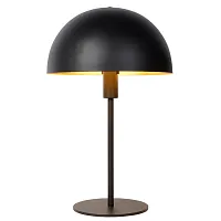 Настольная лампа Siemon 45596/01/30 Lucide чёрная 1 лампа, основание чёрное металл в стиле современный 
