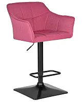 Стул барный 5033-LM RALF, цвет сиденья розовый (LAR-106D-17), цвет основания черный Dobrin, розовый/текстиль, ножки/металл/чёрный, размеры - 900*1120***580*550
