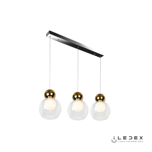 Светильник подвесной LED Blossom C4476-3L GL iLedex золотой прозрачный 1 лампа, основание хром в стиле современный хай-тек шар фото 3