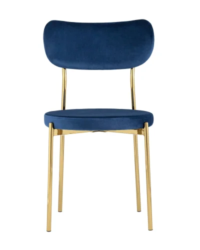 Стул обеденный Барбара, велюр синий, золотые ножки УТ000028058 Stool Group, синий/велюр, ножки/металл/золотой, размеры - ****480*535 фото 7