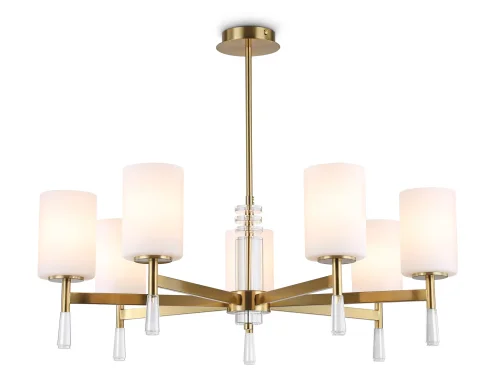 Люстра на штанге LH56263 Ambrella light белая на 7 ламп, основание латунь в стиле классический 