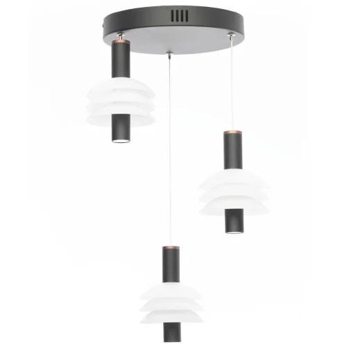 Светильник подвесной LED Майя CL202031 Citilux белый 3 лампы, основание чёрное в стиле современный хай-тек каскад фото 5
