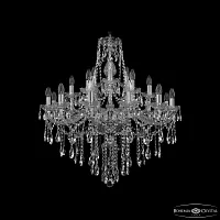 Люстра подвесная 1415/12+6+3/300 Ni Bohemia Ivele Crystal без плафона на 21 лампа, основание прозрачное никель в стиле классика sp