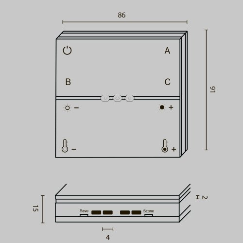 Беспроводная панель управления ZIGBEE DRC035-Z-8-B Maytoni на 1 , основание в стиле панель управления zigbee фото 3
