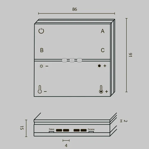 Беспроводная панель управления ZIGBEE DRC035-Z-8-B Maytoni на 1 , основание в стиле панель управления zigbee фото 3