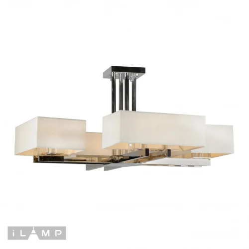 Люстра потолочная Play DJ0108 CR iLamp белая на 8 ламп, основание хром в стиле американский современный  фото 3