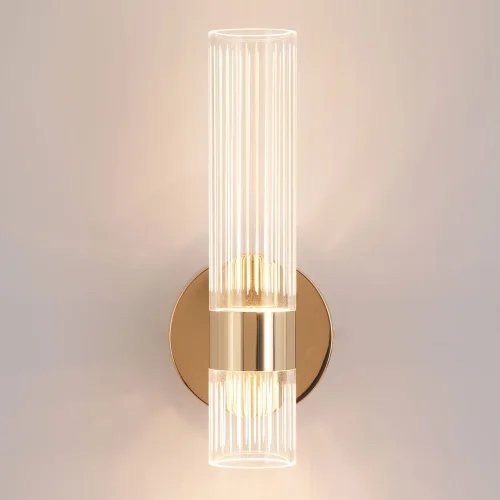 Бра LED LSP-7535 Lussole прозрачный на 1 лампу, основание золотое в стиле современный фото 4