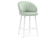 Полубарный стул Бэнбу velutto 14 / белый 499989 Woodville, зелёный/велюр, ножки/металл/белый, размеры - ****550*560
