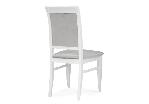 Деревянный стул Авелин серый велюр / белый 515983 Woodville, серый/велюр, ножки/массив бука дерево/белый, размеры - ****480*550 фото 4