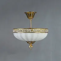 Люстра на штанге  LUGO 8539/30 PL WP AMBIENTE by BRIZZI белая на 3 лампы, основание бронзовое в стиле классический 