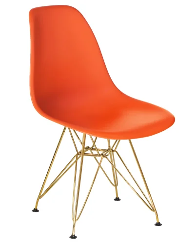 Стул обеденный 638APP-LMZL DSR, цвет сиденья оранжевый (O-02), цвет основания золото Dobrin, оранжевый/, ножки/металл/золотой, размеры - ****460*535 фото 3