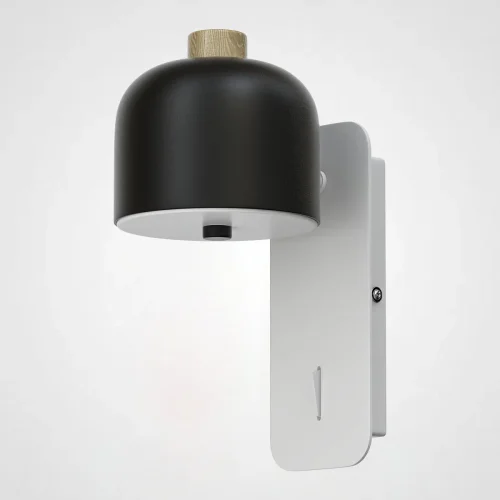 Настенный светильник STILLE Черно-Белый 178475-26 ImperiumLoft чёрный на 1 лампа, основание белое в стиле лофт современный 