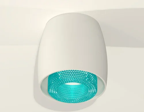 Светильник накладной Techno spot XS1141023 Ambrella light белый голубой 1 лампа, основание белое в стиле современный хай-тек круглый фото 2