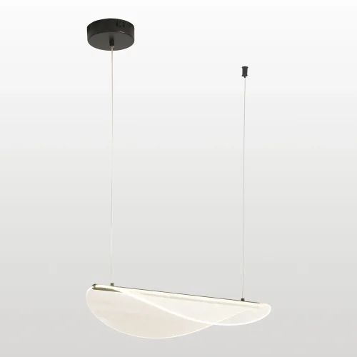 Светильник подвесной LED Calvert LSP-7366 Lussole прозрачный на 1 лампу, основание чёрное в стиле современный хай-тек линейный